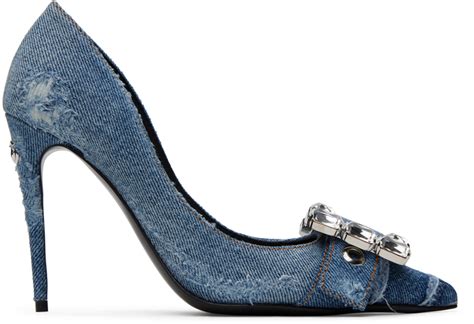 dolce gabbana high heels rote sohle jeans patchwork|Dolce&Gabbana: Blue Patchwork Denim Heels .